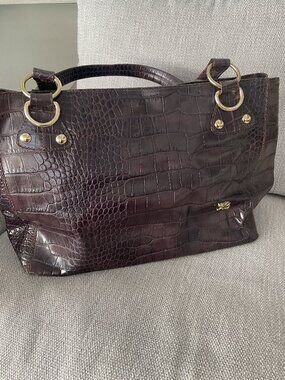 Marco Buggiani Croc-Embossed Leather Tote Bag – Made in Italy